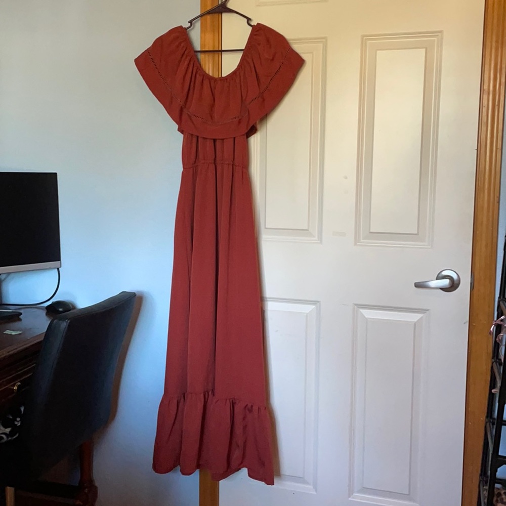 Style House, Long orange Dress, Size M